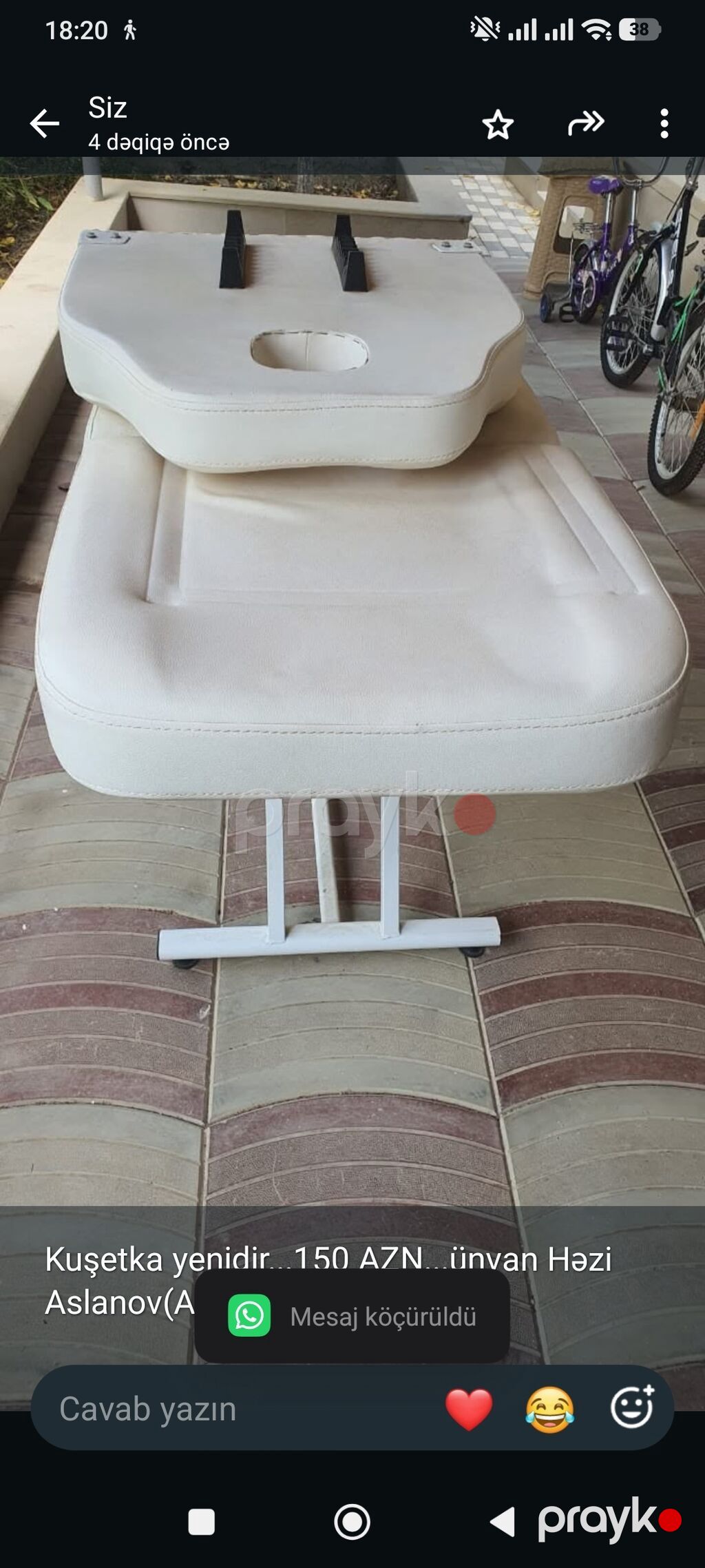 Kuşetka yenidir. 150 AZN. ünvan Həzi Aslanov(Aişə) — Salon mebeli, Bakı