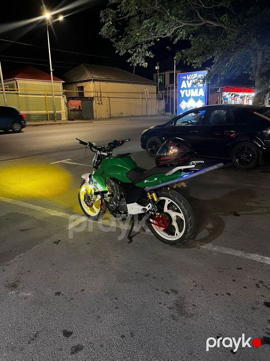 Motosiklet – yaşıl rəngli street/naked tip. Gecə sürüşləri üçün parlaq — Motosikletlər, Mehdiabad (4)