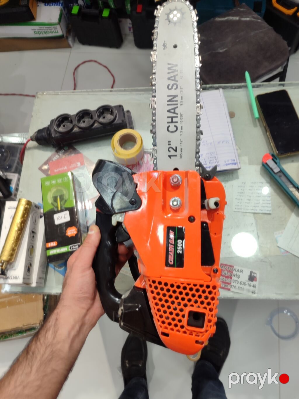 Benzinli zəncirli mişar – 12" bar - Model: 2500 (üstündə qeyd olunub) — Benzin və elektrik piltəkişləri, Digah (4)