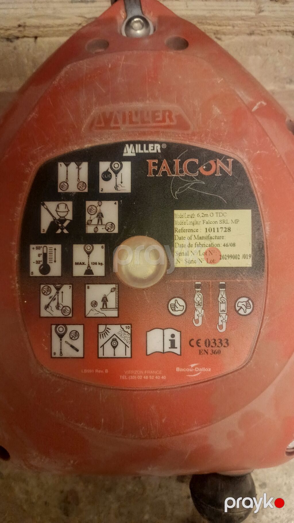 Miller Falcon SRL MP – öz-özünə kilidlənən düşmə tutucu (fall — Fəliz məmulatı, Xırdalan