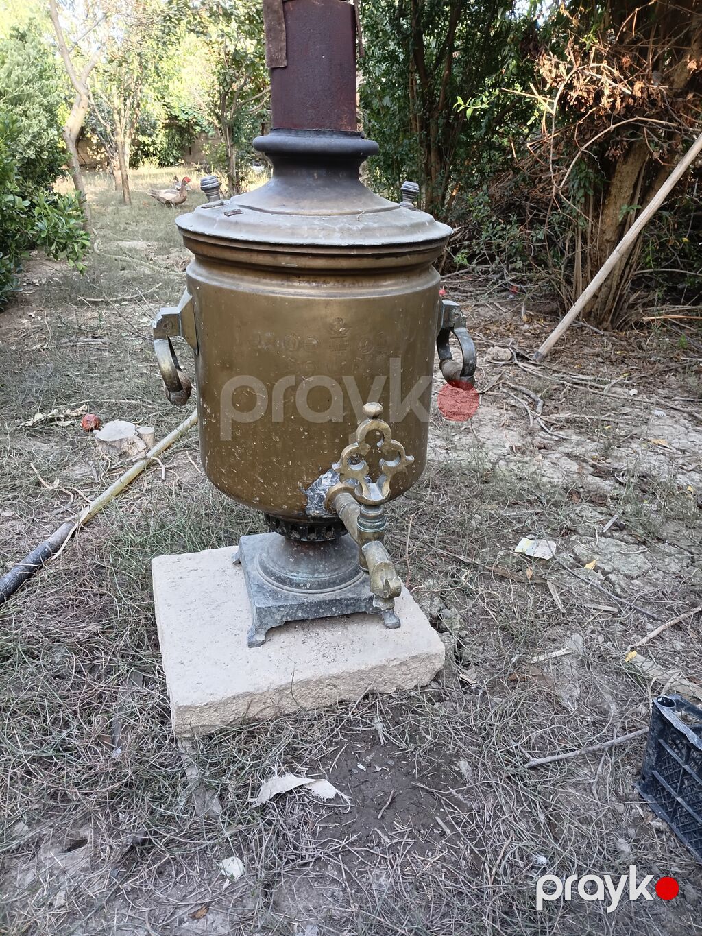 Klassik kömür/odunla işləyən mis samovar - Material: qalın mis gövdə — Samovarlar, Bakı (4)