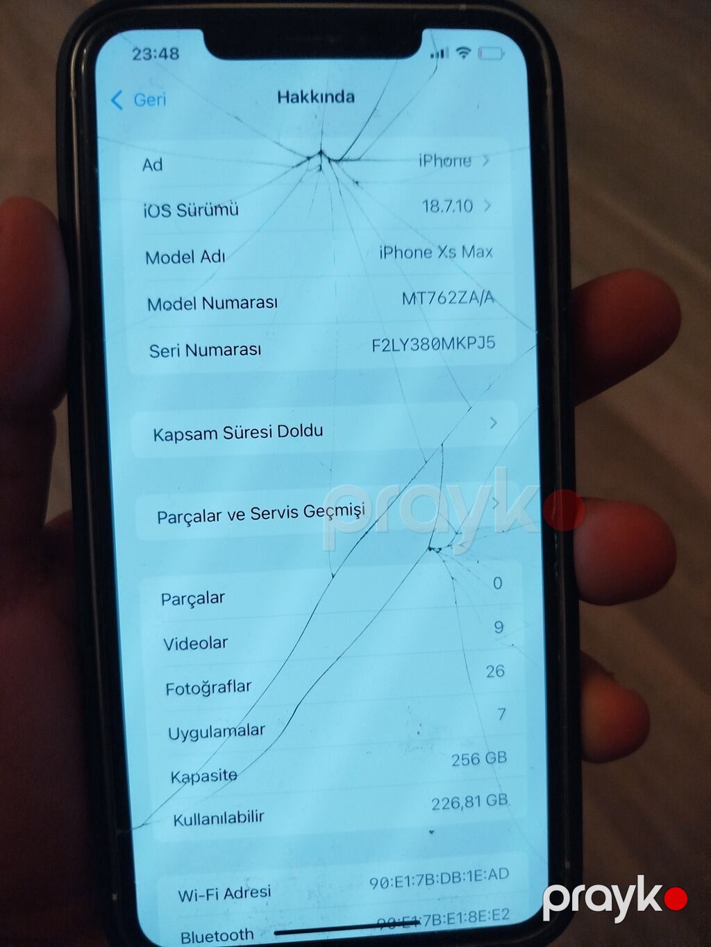 IPhone Xs Max, 256 GB, Qırmızı, Qırıq — Apple iPhone, Sumqayıt (2)