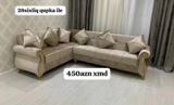 Künc divan dəsti - Klassik-modern dizayn: yumru qolçaqlar, dekorativ — Мягкая мебель