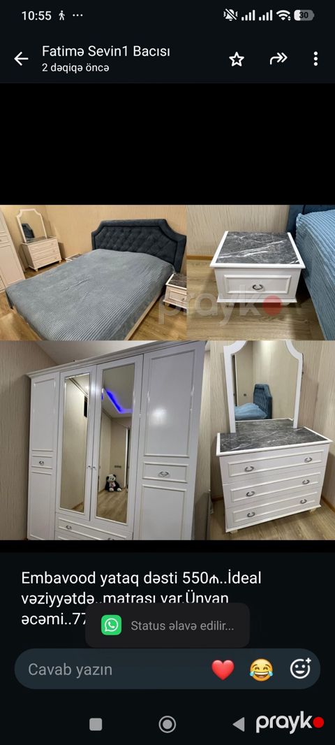 Embavood yataq dəsti 550₼. İdeal vəziyyətdə. matrası var.Ünvan — Bakı