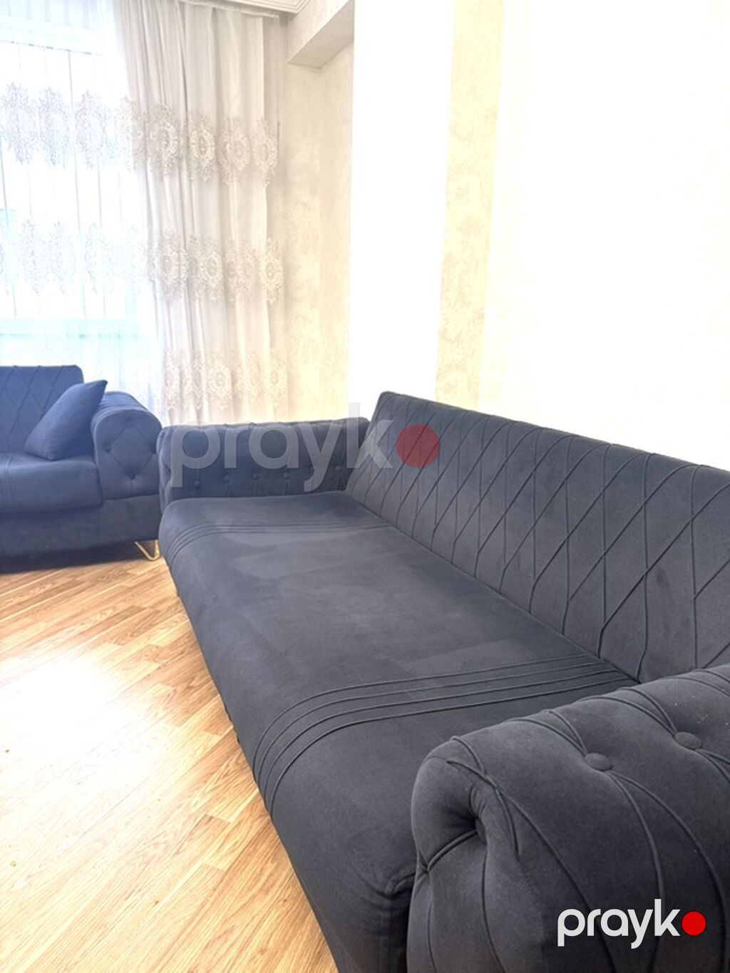 Qara rəngdə, klassik-Modern üslubda geniş divan - Parça: yumşaq — Divanlər, Xırdalan (2)