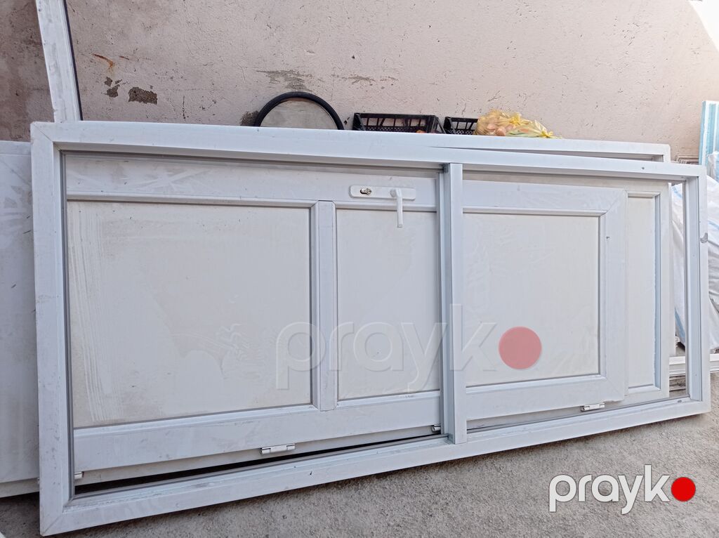Ağ rəngdə sürgülü plastik (PVC) pəncərə dəsti - İki yarusdan ibarət — Pəncərələr, qapılar, balkonlar, Mehdiabad (2)