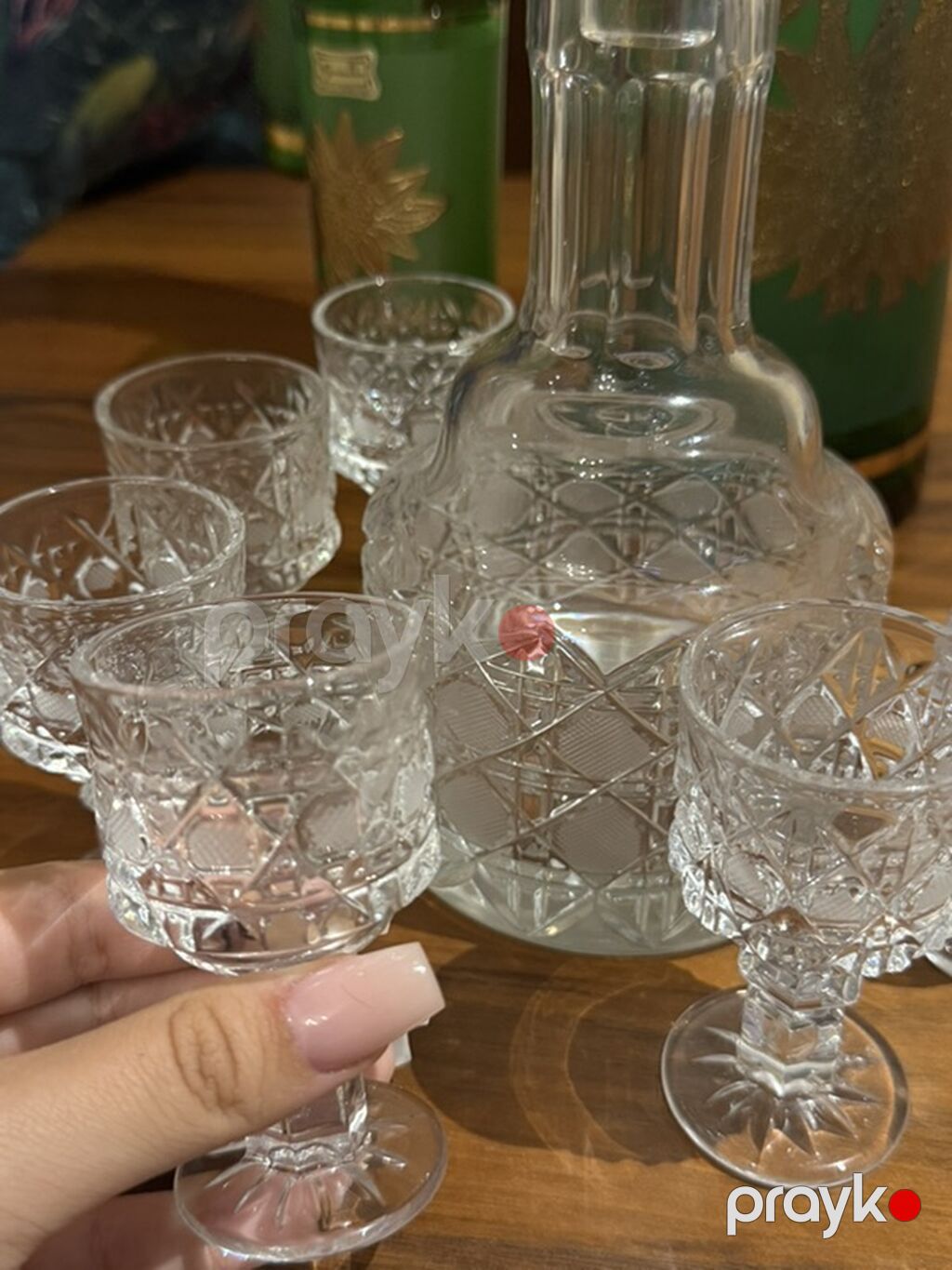 Kristal qrafin və bakal dəsti - Material: qalın, şəffaf kəsimli — Süfrə qabı, Bakı (8)