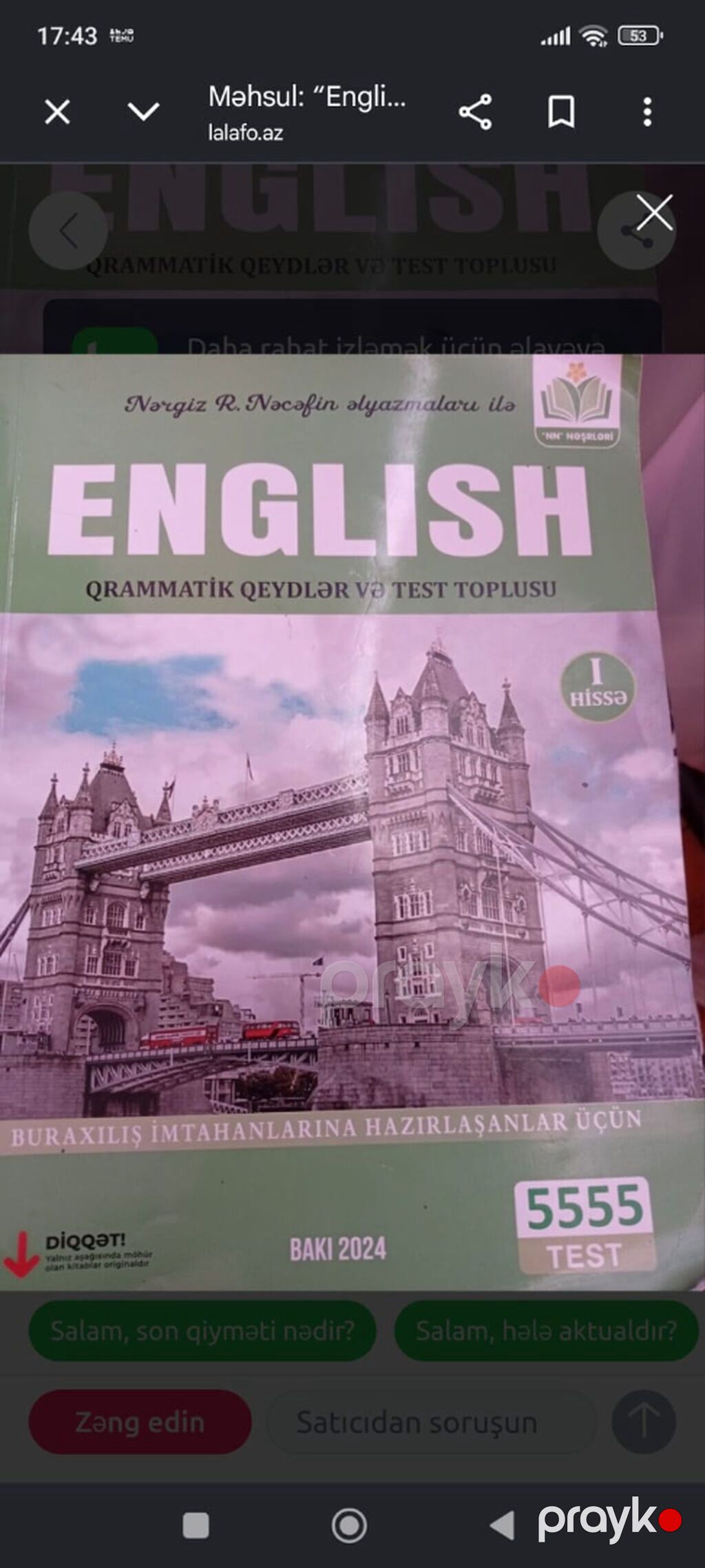 Englısh – Qrammatik qeydlər və test toplusu (I hissə) - Müəllif qeyd — Kitablar, Bakı
