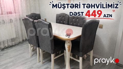 Yemək otağı dəsti – 6 nəfərlik Tərkib: - 1 ədəd düzbucaqlı masa — Bakı