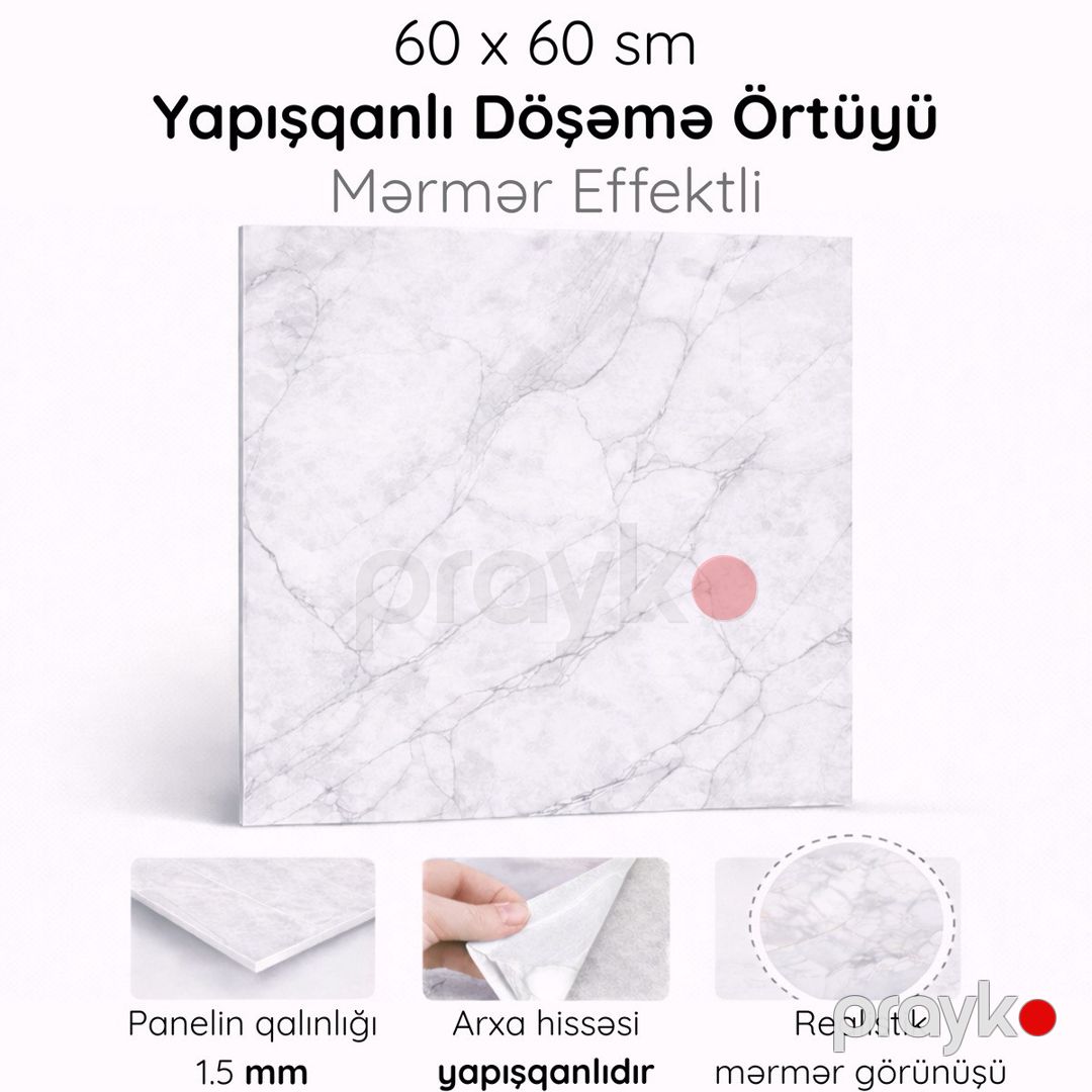 Dekorativ döşəmə örtüyü SPC88007, qəhvəyi, 60x60 sm — Təmir və inşaat, Bakı (7)