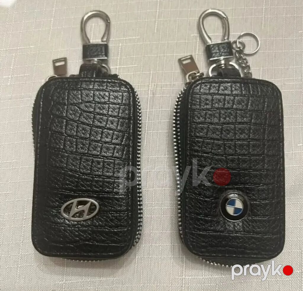 Qara rəngli dəri avtomobil açar çantaları - Brend loqotipləri: Mazda — Salon detalları, Bakı (2)