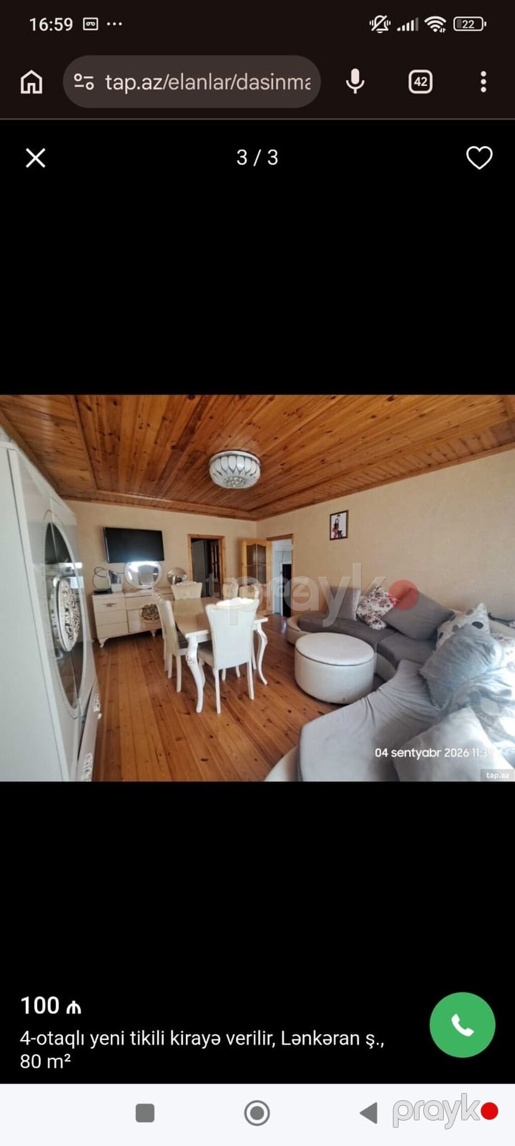 Kirayə verilir: 4 otaqlı yeni tikili, Lənkəran şəhəri, 80 m² — Mənzil, Lənkəran (2)
