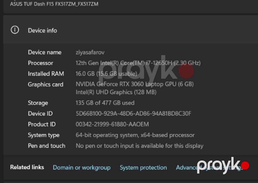 Asus Tuf Dush F15 — Noutbuklar, Bakı (2)