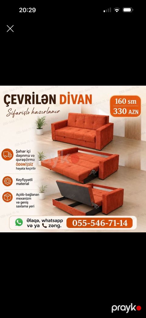 Divan-kravat, Parça, Bazalı, Açılan — Bakı