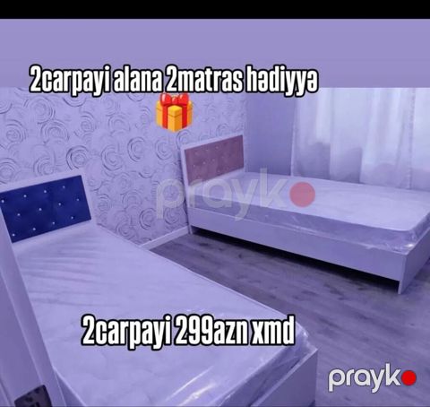 Məhsul: 2 ədəd tək nəfərlik çarpayı dəsti - Dəst: 2 çarpayı - Başlıq — Mehdiabad