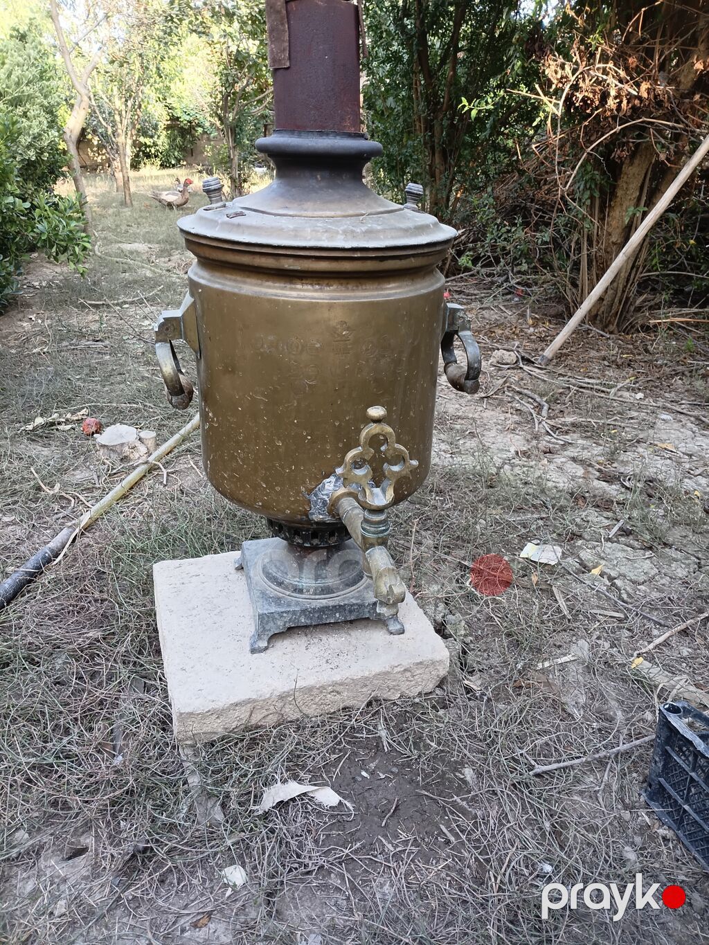 Vintage mis qablar dəsti - Mis samovar: Klassik silindrik gövdə — Samovarlar, Salyan (5)