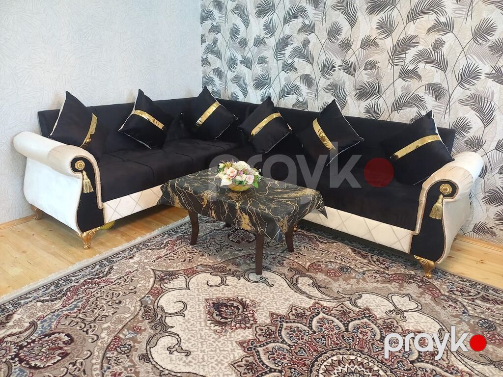 Künc divan dəsti - Klassik-modern dizayn: yumru qolçaqlar, dekorativ — Yumşaq mobilya dəstləri, Bakı (6)