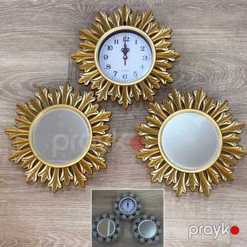 Divar saatı güzgülü 3-lü — Bakı