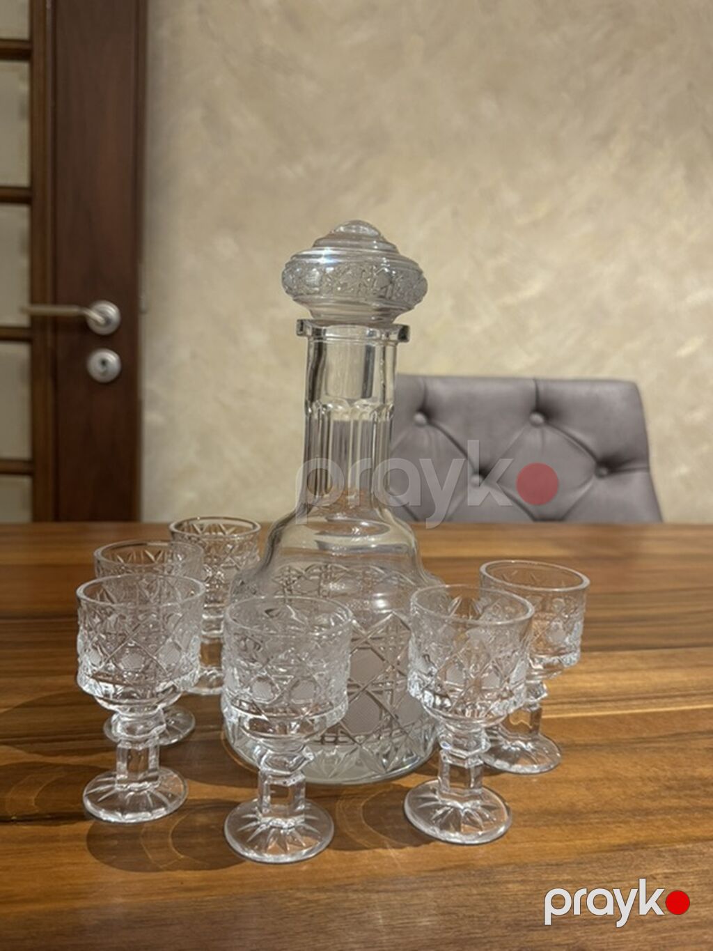 Kristal qrafin və bakal dəsti - Material: qalın, şəffaf kəsimli — Süfrə qabı, Bakı (5)
