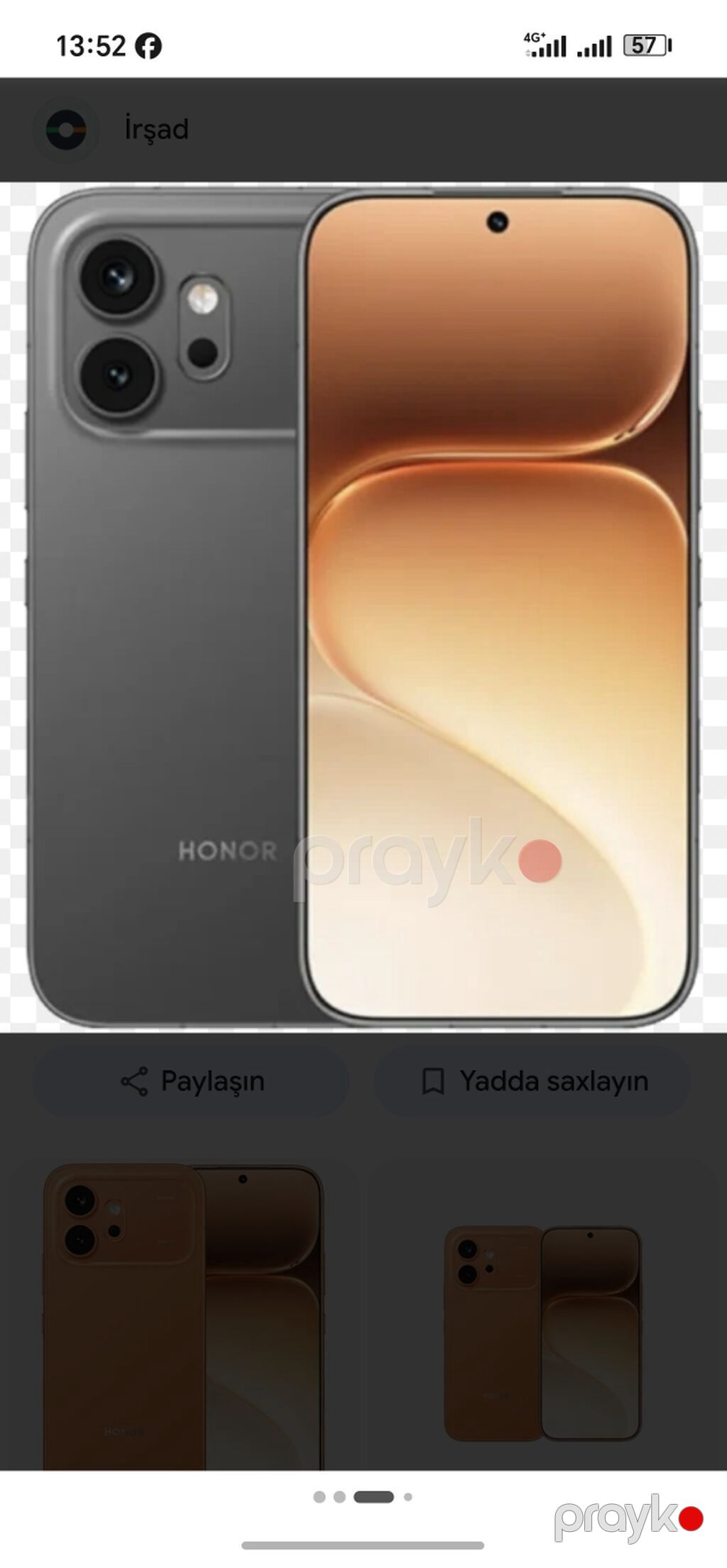 Honor 512 GB, rəng - Boz, Zəmanət, Barmaq izi, İki sim kartlı — Honor, Güzdək (2)