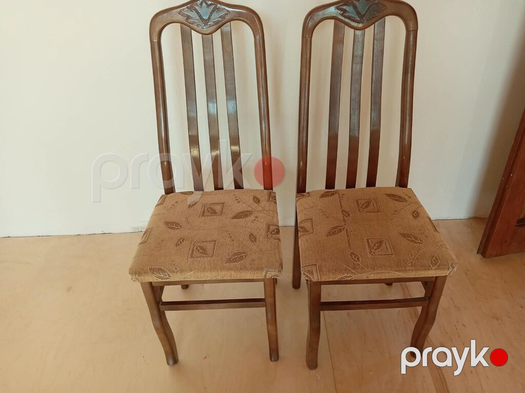 Qonaq otağı üçün, İşlənmiş, Açılan, Oval masa, 6 stul — Masalar və stullar, Qobu (2)