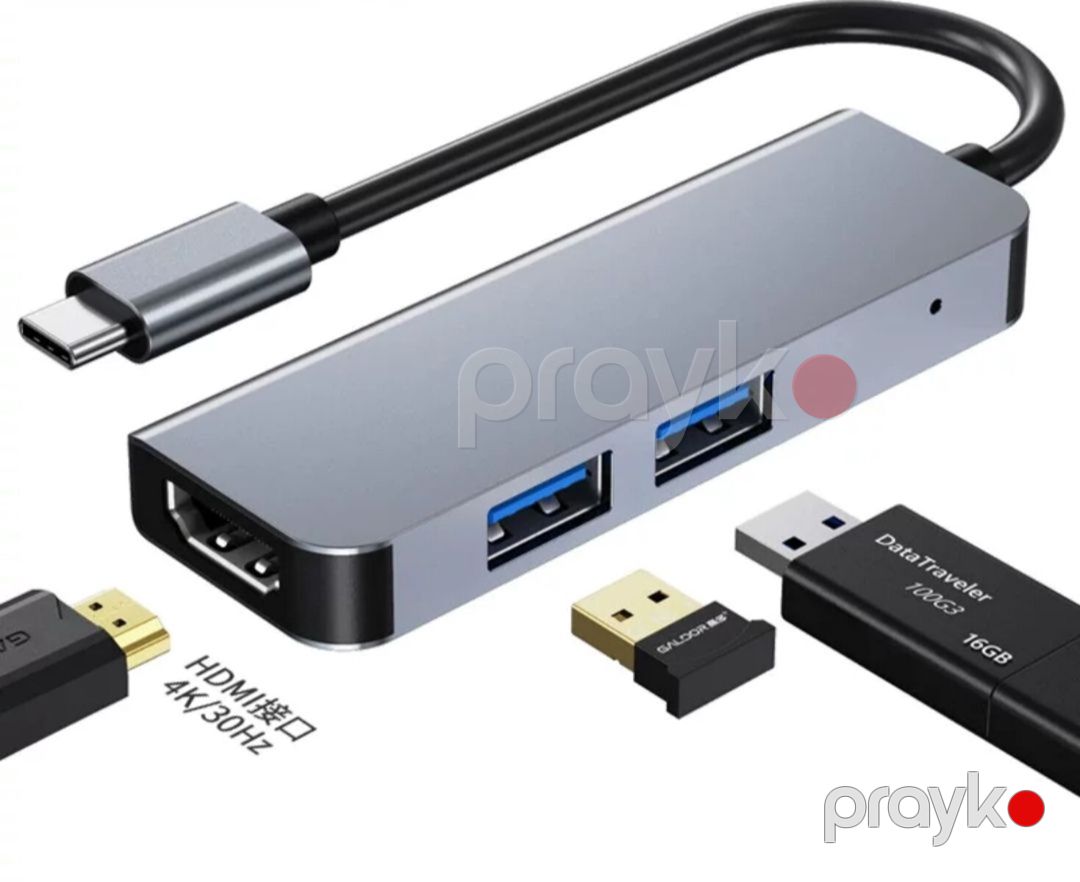 Konvertor 4 in 1 Type-C to HDMI / 2x USB 3/ Type-C PD — Periferik cihazlar, Bakı (2)