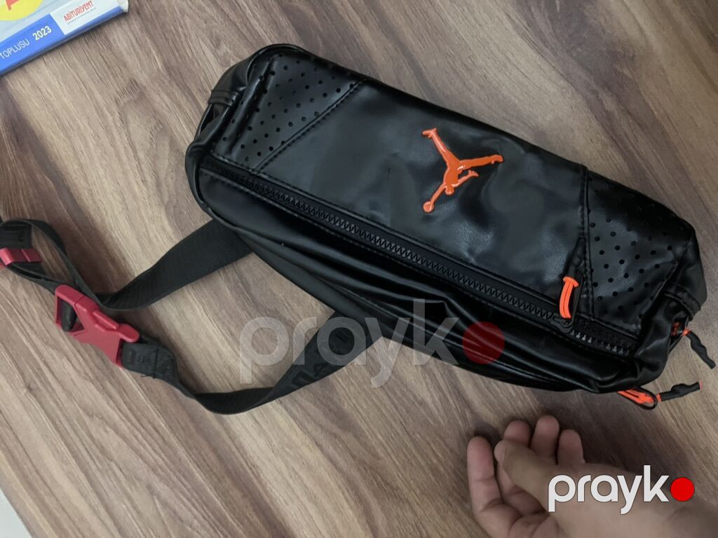 Jordan kəmər çantası (waist/sling bag) dəri - Rəng: qara, narıncı — Çantalar, çamadanlar, cüzdanlar, Bakı (4)