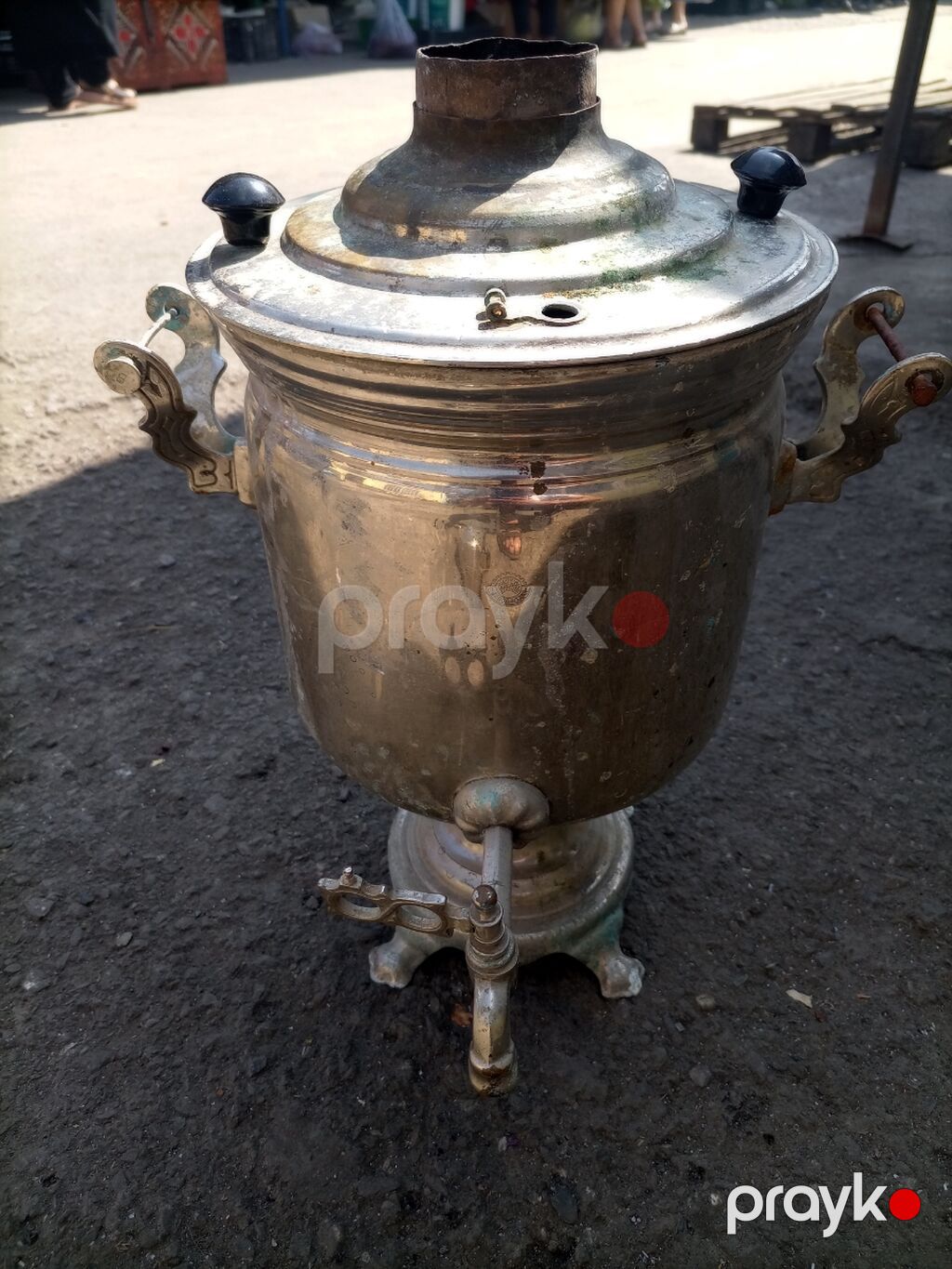 Klassik kömür/odunla işləyən samovar - Material: metal korpus, bürünc — Samovarlar, Bakı (2)
