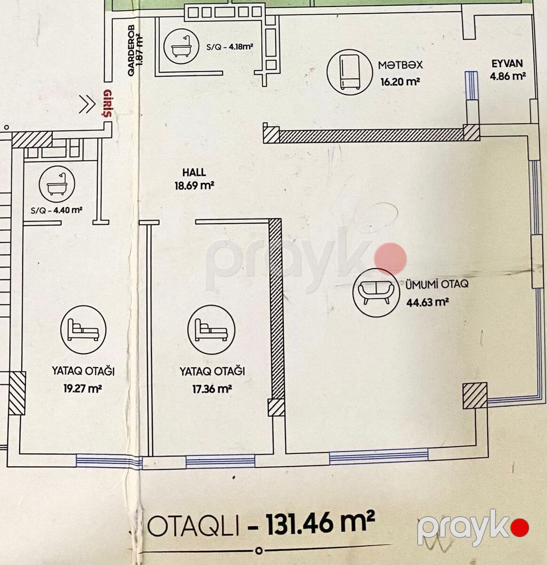 Satılır 4 otaqlı yeni tikili 132 m² — Mənzil, Bakı (2)