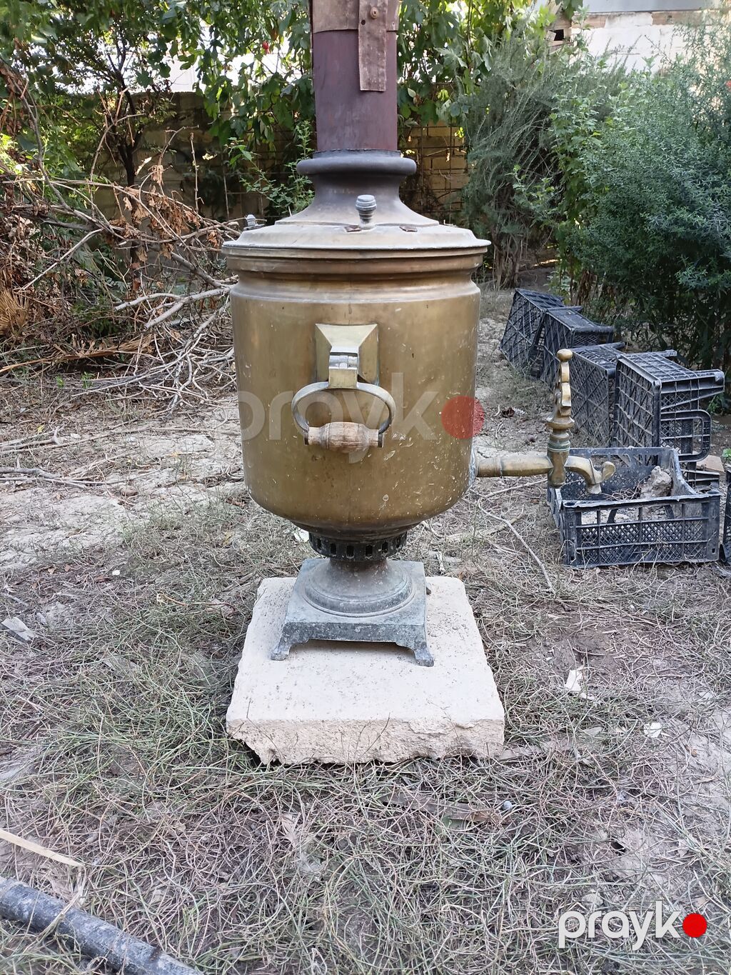 Klassik kömür/odunla işləyən mis samovar - Material: qalın mis gövdə — Samovarlar, Bakı (3)