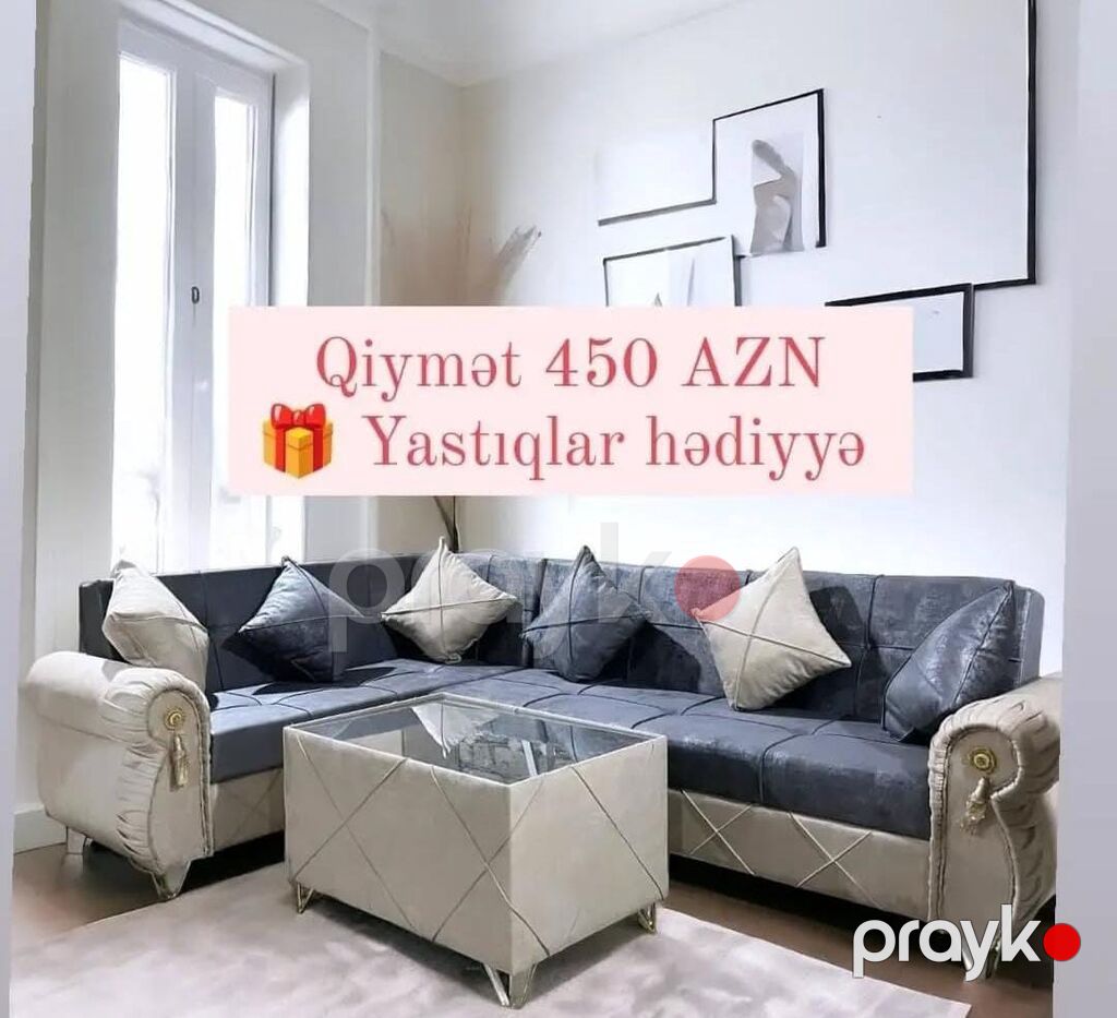 Künc divan dəsti - Klassik-modern dizayn: yumru qolçaqlar, dekorativ — Yumşaq mobilya dəstləri, Bakı (2)