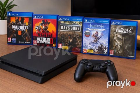PS4 Slim 1TB + 5 oyun + 1 DualShock - Model: Sony PlayStation 4 Slim — Bakı