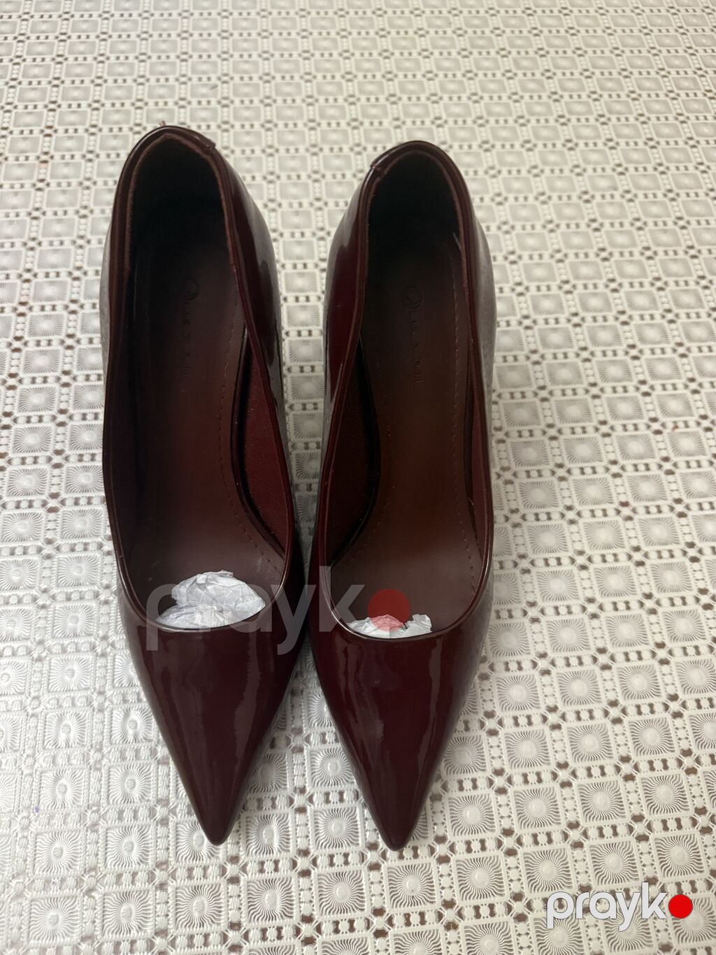 Qadın klassik tufli – bordo, laklı - Model: sivri burunlu, “pumps” — Tufl, Şəki (3)