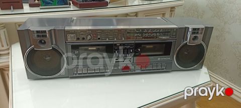Hitachi portativ kasetli maqnitofon – klassik “boombox” tipli model — Bakı
