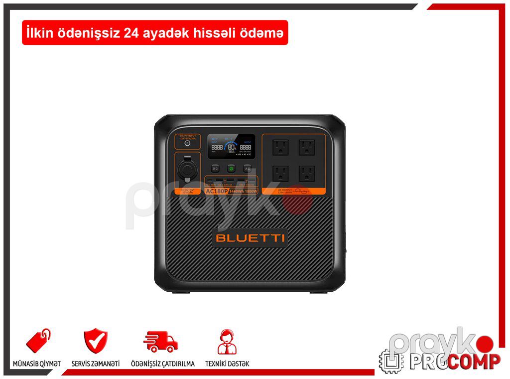 Portativ günəş elektrik stansiyası "Bluetti AC180P Portable Power Station 1800W/1440Wh AC180P/AZ — Periferik cihazlar, Bakı
