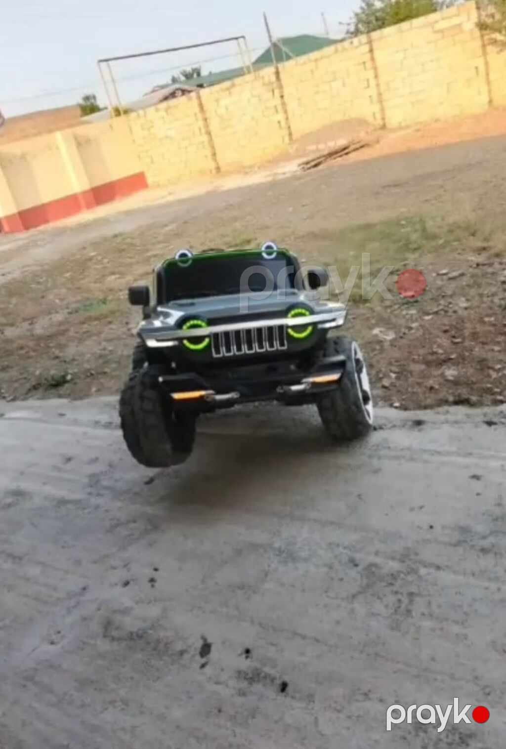 Uşaq üçün elektrikli mini jeep maşın - Korpus: boz-qara rəng, yaşıl — Uşaq avtomobilləri, Biləsuvar (4)