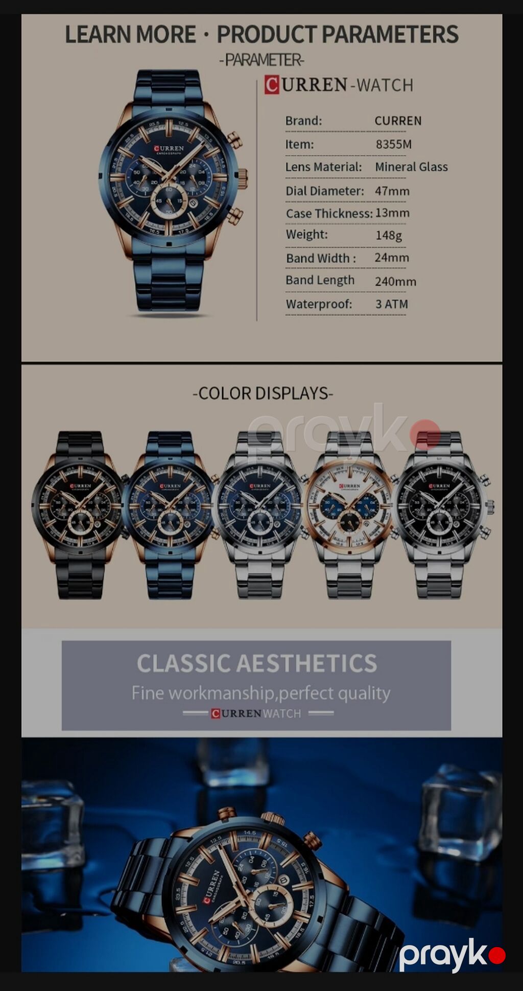 Yeni, Qol saatı, Curren, rəng - Gümüşü — Qol saatları, Bakı (7)
