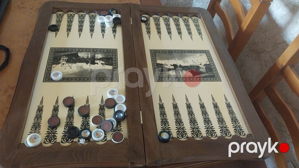 Taxta şahmat/nərd dəsti - Material: Təbii ağacdan hazırlanmış — Şax, şəkəh, nard, Masazır (4)