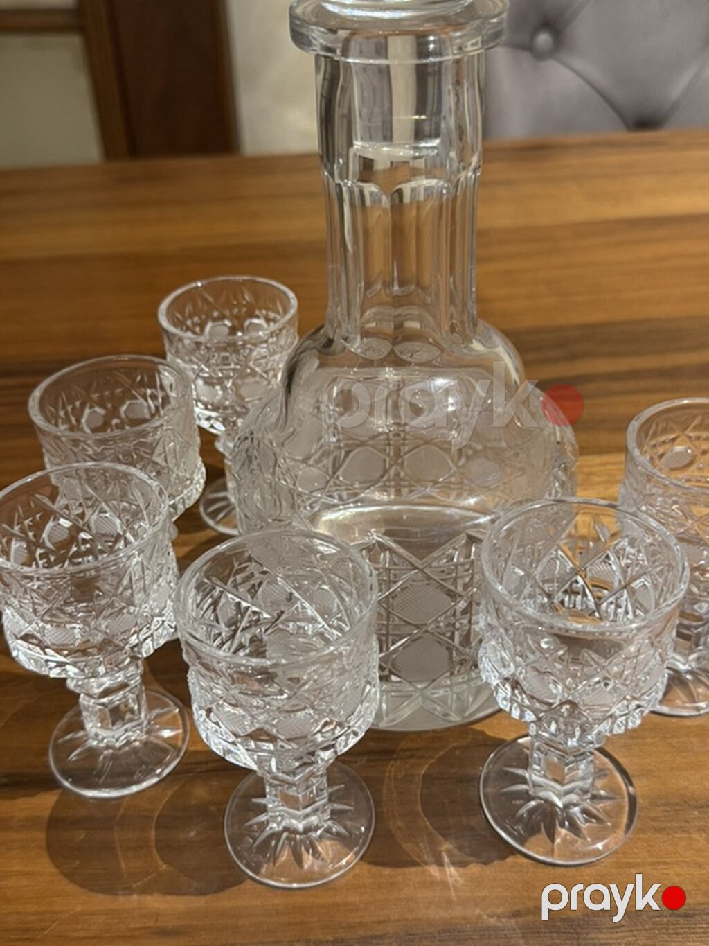 Kristal qrafin və bakal dəsti - Material: qalın, şəffaf kəsimli — Süfrə qabı, Bakı (3)