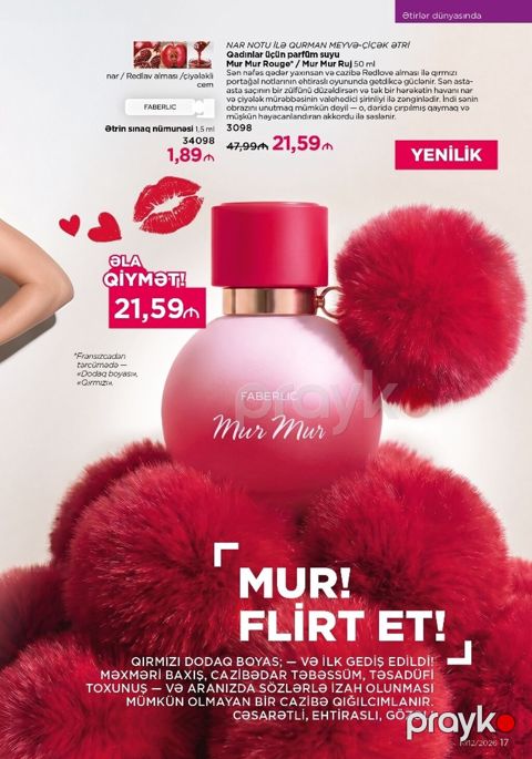 Faberlic Mur Mur Rouge / Mur Mur Ruj qadınlar üçün parfüm suyu, 50 ml — Masazır