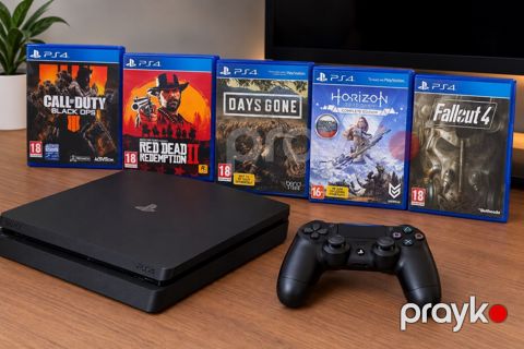 PS4 Slim 1TB + 5 oyun + 1 DualShock — Bakı