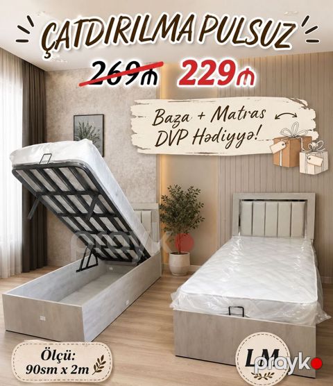 Tək nəfərlik baza və matras dəsti - Komplekt: Baza + Matras (DVP