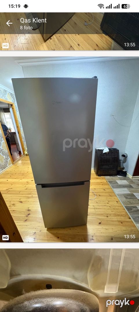 Indesit iki qapılı soyuducu Əla vəziyyətdədir - Rəng: metalik/boz — Masazır