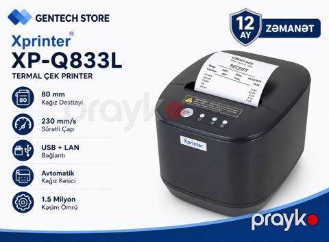 Çek printeri "Xprinter XP-Q833L USB+Lan" — Bakı