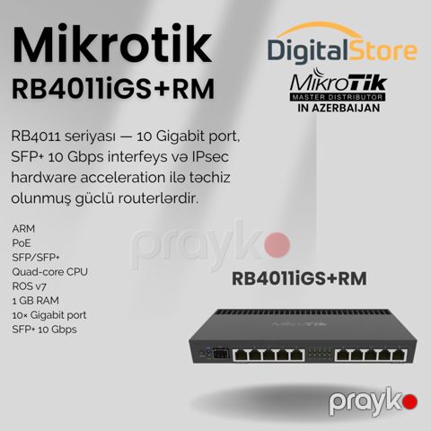 MikroTik RB4011iGS+RM — Bakı