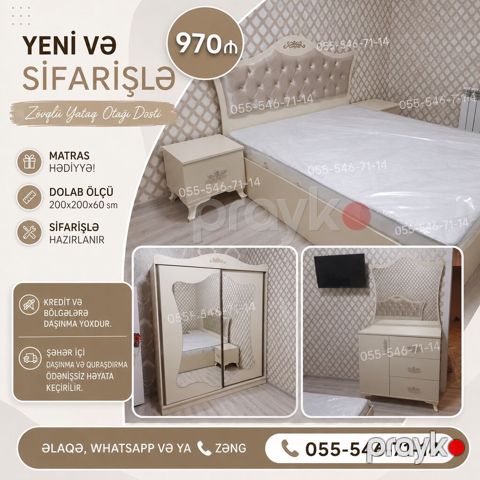 Zövqlü yataq otağı dəsti – sifarişlə hazırlanır Dəstin tərkibi — Bakı