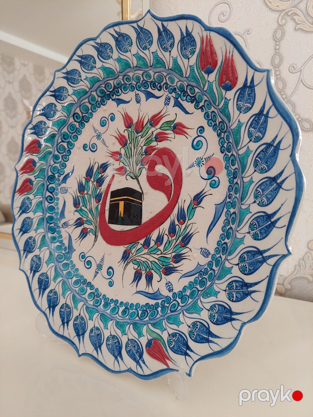 Əl işı keramika divar boşqabı – Osmanlı üslublu naxışlar və İslam — Şəkillər, plakatlular və çərçivələr, Bakı (2)