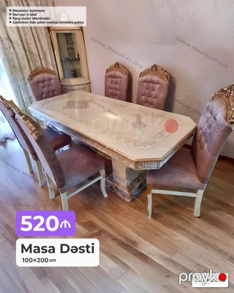 Masa Dəsti – klassik dizayn - Ölçü: 100×200 sm - Masa mexanizmi — Bakı