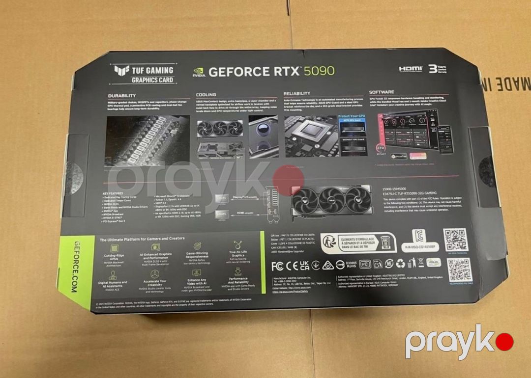 Video kart Asus RTX 5090 Tuf 32GB — Kompüterlər və noutbuklar, Bakı (2)