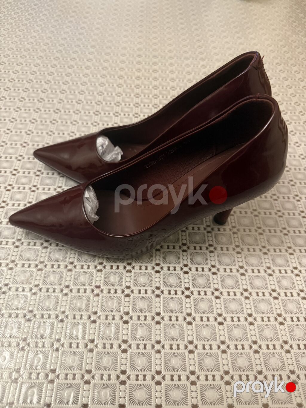 Qadın klassik tufli – bordo, laklı - Model: sivri burunlu, “pumps” — Tufl, Şəki (2)